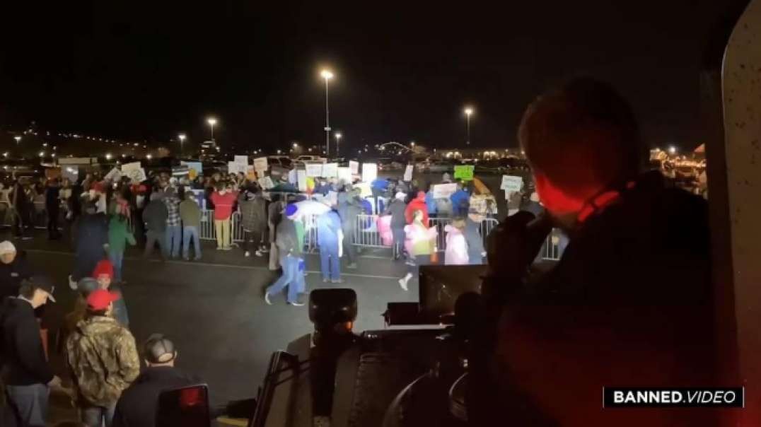 Owen Shroyer Confronts Trump Protesters In Armored Vehicle