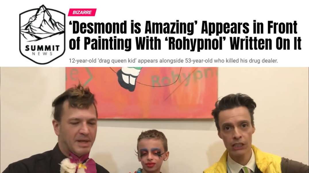 Desmond Is Amazing Appears In Front Of Painting With Rohypnol Written On It