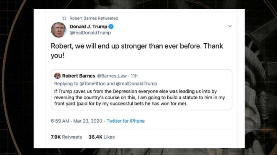 Trump Responds To Robert Barnes Message On Ending Chinese Virus Crisis