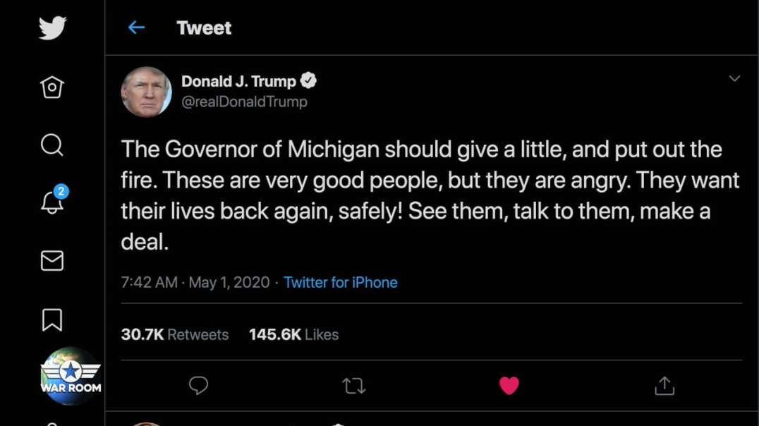 Trump Tweets Support For Armed Michigan Protesters