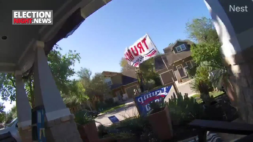 Unhinged Neighbor Screams "Racist" At Trump Flags