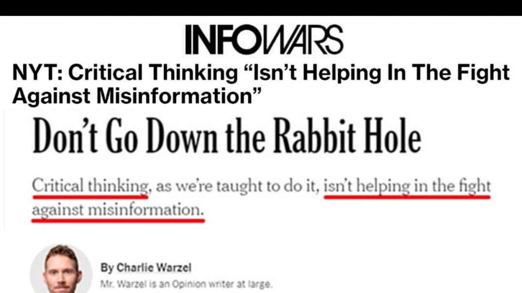 NY Times Officially Forms Cult, Says 'Critical Thinking' is Bad