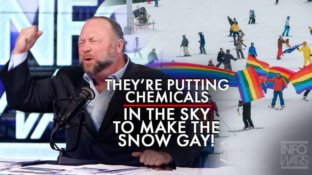 Alex Jones is Angry: 'They're Putting Chemicals In The Sky That Makes the Snow Gay'
