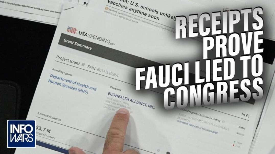 Receipts Prove Fauci Lied to Congress About Funding Wuhan Lab